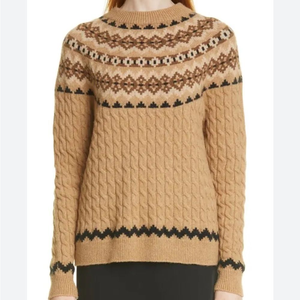 MAX MARA Tay Fair Isle Cable Sweater M. OBX